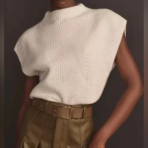 Anthropologie Maeve mock neck cropped muscle sweater